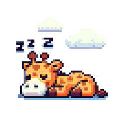 Pixelart giraffe sticker