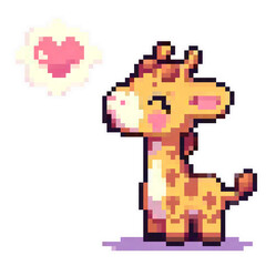 Pixelart giraffe sticker
