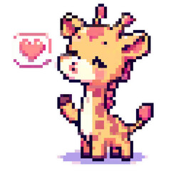 Pixelart giraffe sticker