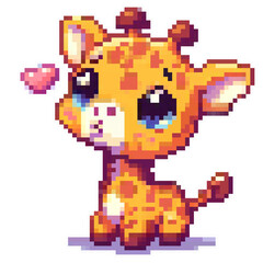 Pixelart giraffe sticker