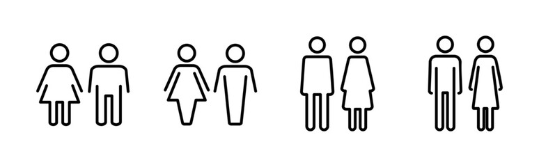 Man and woman icon set. male and female symbol