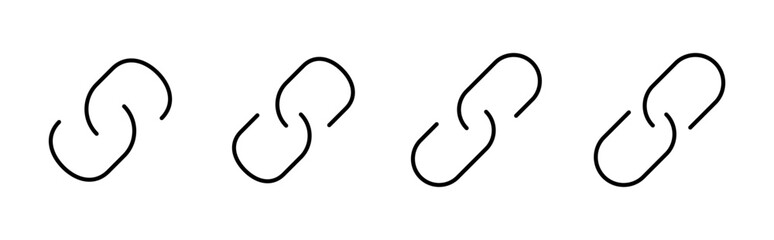 Link icon set. Hyperlink chain symbol.