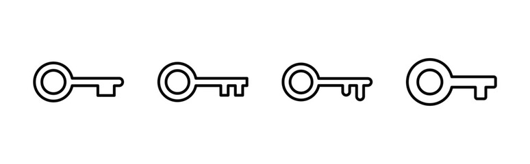 Key icon set. Key vector icon. Key symbol