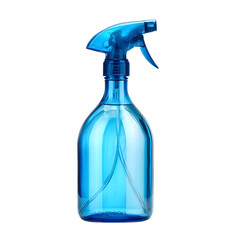 A translucent blue spray bottle with a trigger mechanism, suitable for cleaning or gardening solutions.