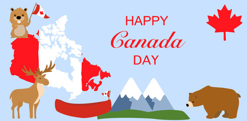 Canada Day Celebration Poster Template. Editable vector for event, invitations, or promotional content 