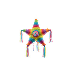 Colorful party pi&ntilde;ata shaped like a donkey used for celebrations and fun