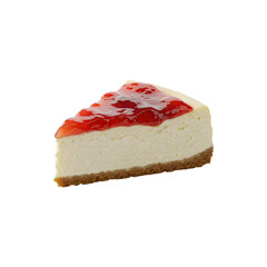 Slice of Strawberry Cheesecake for Dessert Lovers and Food Concepts