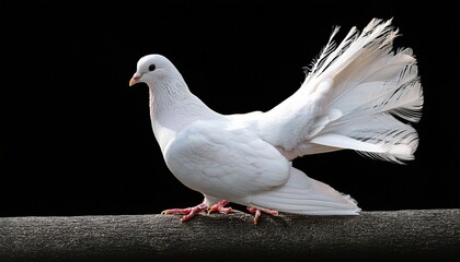 white pigeon isolated on transparent background generative ai