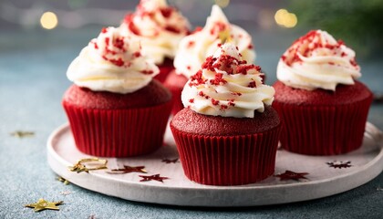 red velvet cupcakes decoaration
