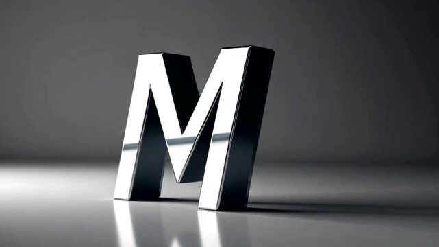 Metallic capital letter M