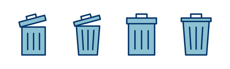 Trash icon vector isolated on white background. trash can icon. Delete icon vector