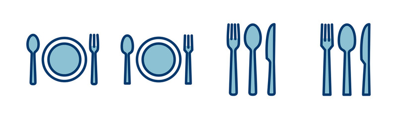 Fototapeta premium Fork, Spoon, and Knife isolated on white background. Restaurant icon. food icon. Eat. Cutlery icon.