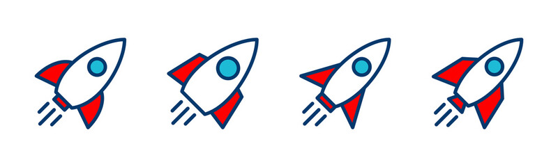 Rocket icon vector isolated on white background. Start Up Concept Symbol. Startup icon