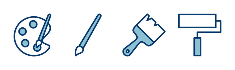 Paint icon vector isolated on white background. Paint brush vector icon. Paint roller icon