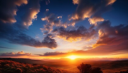 beautiful dramatic sunset background
