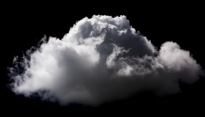 animated white cloud effect on black background fluffy white cloud with looping animation