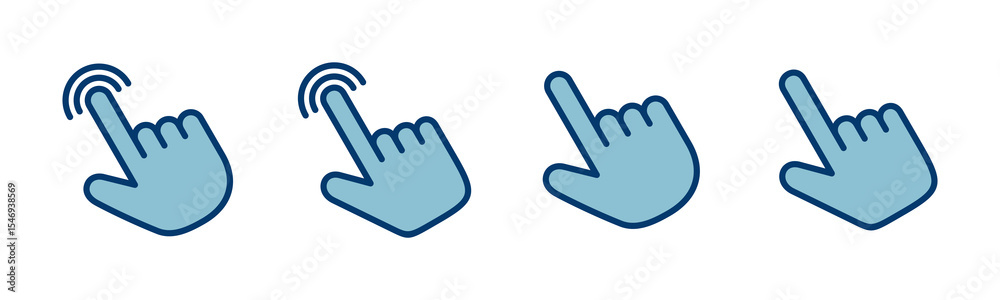 Poster hand cursor icon vector isolated on white background. hand click icon. finger pointer vector