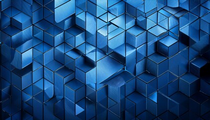 abstract dark blue textured cubes background