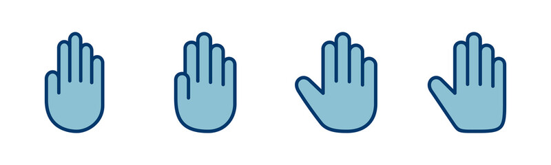 Hand icon vector isolated on white background. Hand gesture. hand stop