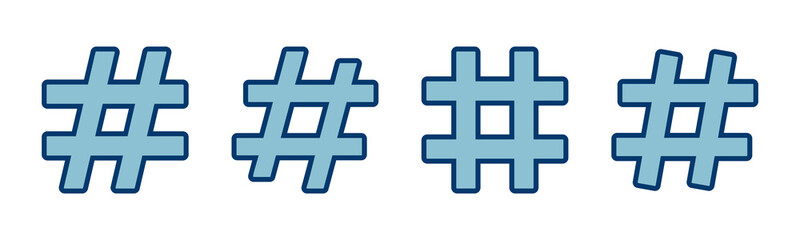 Hashtag icon vector isolated on white background. hashtag vector icon