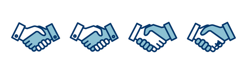Business handshake icon vector isolated on white background. Handshake icon vector. contract agreement. Trust icon vector. Deal. Done. partnership icon