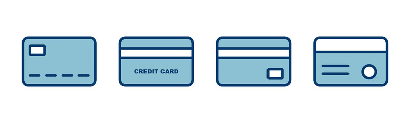 Credit card icon vector isolated on white background. Credit card payment icon vector