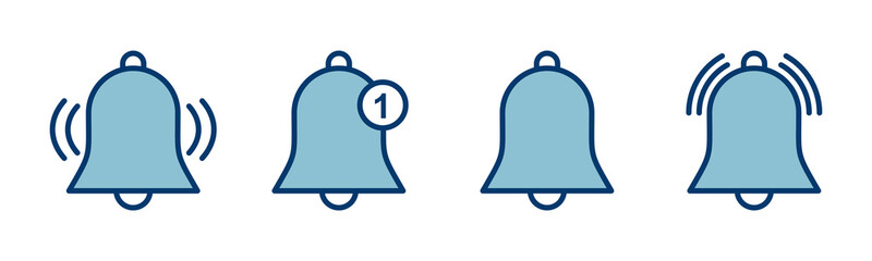 Bell Icon vector isolated on white background. Notification symbol. Bell vector icon
