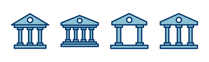 Bank icon vector isolated on white background. bank vector icon, museum, university