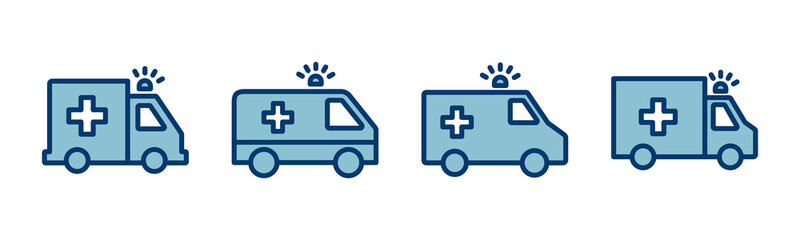 Ambulance Icon vector isolated on white background. Ambulance Icon Design. ambulance truck icon vector