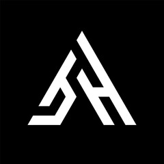 Letter BH triangle monogram logo