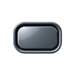 Rounded rectangle shape, flat matte gray with 2D softness and drop shadow, button-style minimal shape