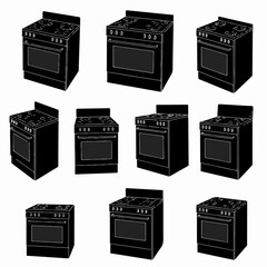 Stove appliance kitchenware home equipment cooking range set