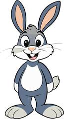 Fototapeta premium Happy rabbit and bunny cartoon art editable vector