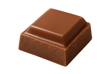 Delicious milk chocolate candy square isolated on transparent background, perfect for sweet and tempting food-related projects