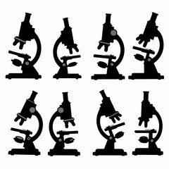 Microscopes black and white research science