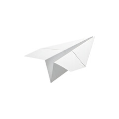 Fototapeta premium A white paper airplane in mid-flight angled slightly upward
