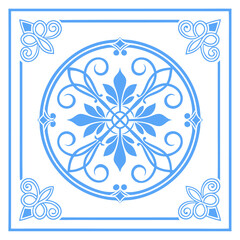 Elegant Tile Pattern: A symmetrical and decorative tile design in a soft palette, perfect for adding sophistication to any surface. The image captures a clean, detailed aesthetic.