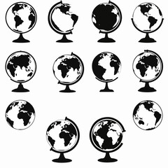 Globe set world geography learning education