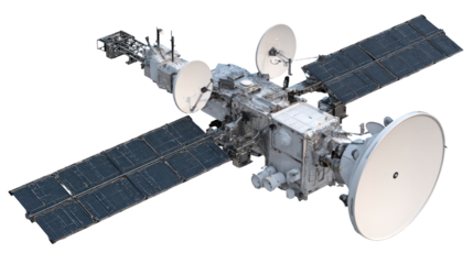 High-resolution rendering of a weather monitoring satellite on transparent background