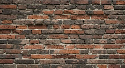 Fototapeta premium Weathered Red and Dark Brown Brick Wall Texture