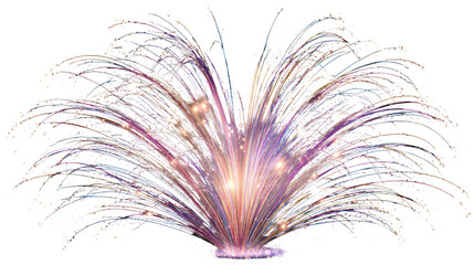  Festive – elegant fountain-style firework capturing cascading sparks on transparent background