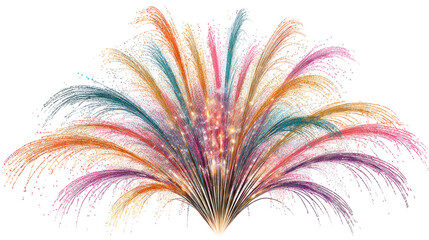 Obraz premium Festive – elegant fountain-style firework capturing cascading sparks on transparent background