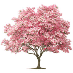 Obraz premium Flowering Dogwood (Cornus florida) tree on transparent background
