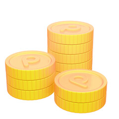 Cute 3D Point Coins Icon