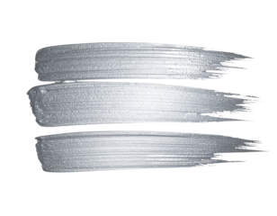 Realistic Silver Metallic Brush Stroke – High-Res Transparent Background PNG