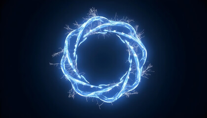 Looped electric current animation in a circle form.
