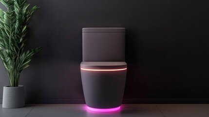 High Tech Smart Toilet with LED Lights and Sleek Contemporary Design A Sophisticated Bathroom Fixture Featuring Advanced Technology and Elegant Minimalist Aesthetics