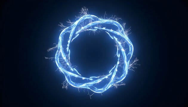 Looped electric current animation in a circle form.