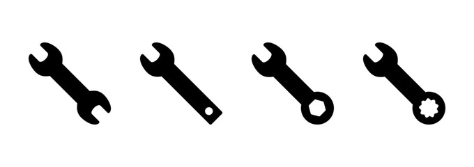 Naklejka premium Wrench icon logo design. repair icon. tools sign and symbol