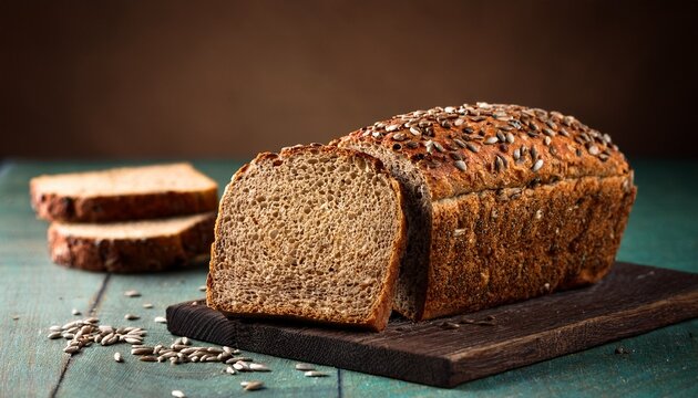 slicing seeded bread loaf showing texture and seeds